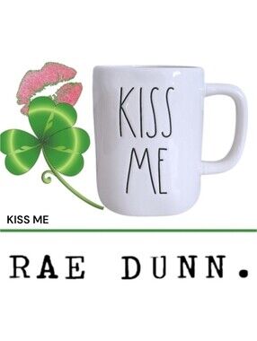 Rae Dunn White "Kiss Me" Ceramic Mug